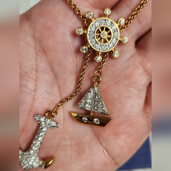 Swarovski Anchor Sailboat and Ship Wheel Necklace - Picture 11 of 16